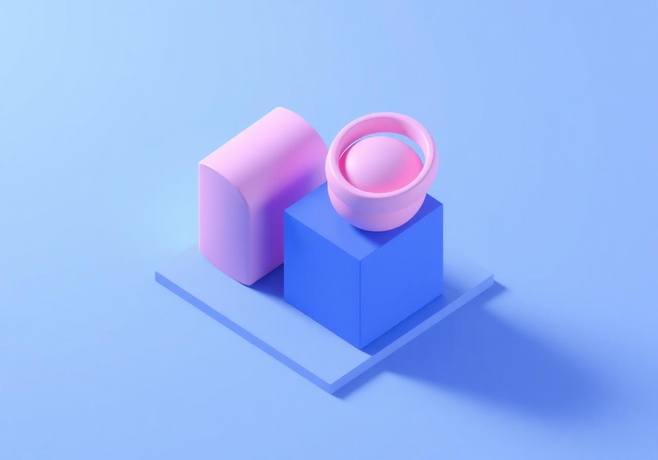 Abstract 3D geometric composition